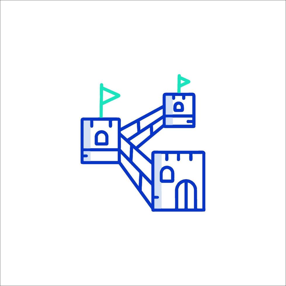 A castle with a flag on top of it vector