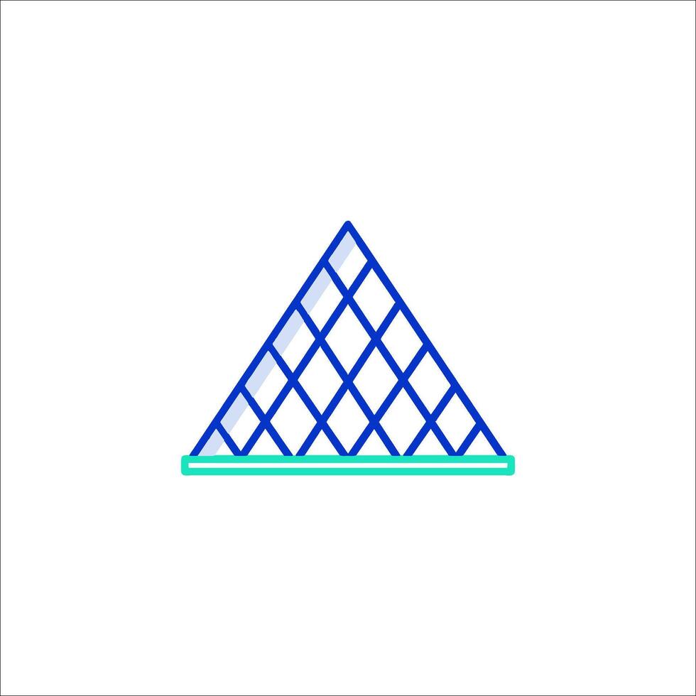 A triangle with a blue line on it vector