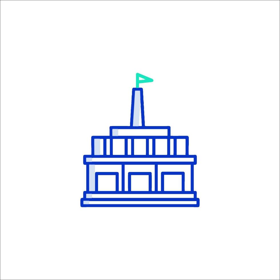 A building with a flag on top vector