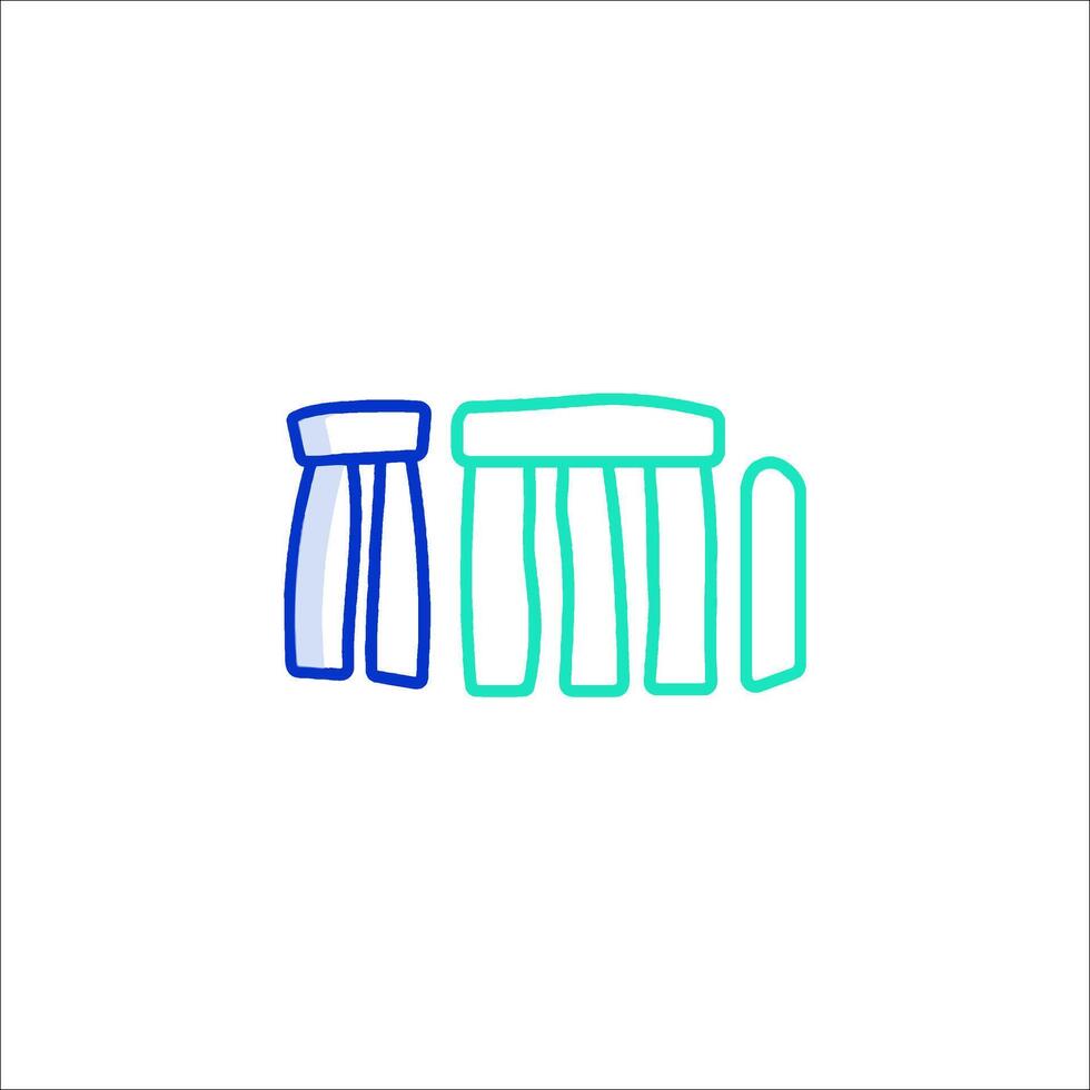 A drawing of a building with a line drawn on it vector