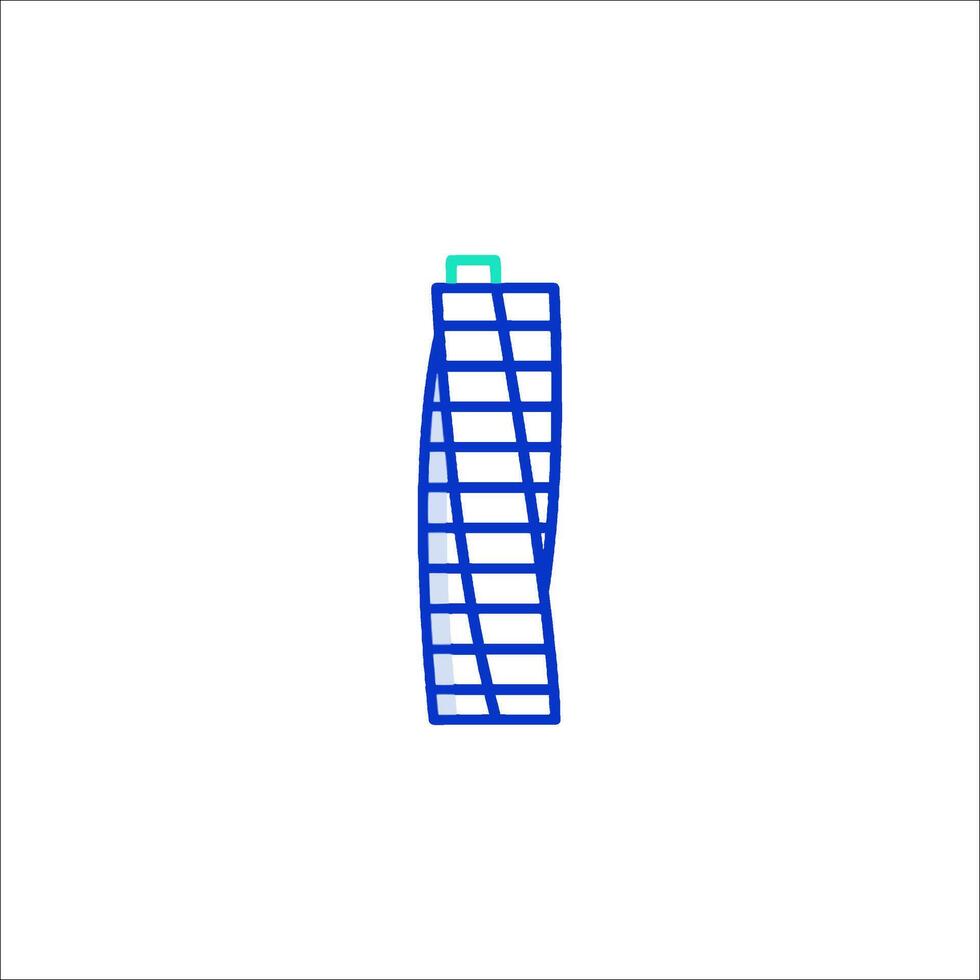 A blue building with a blue line on it vector