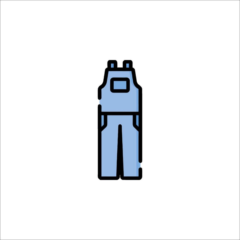 A blue overalls icon on a white background vector