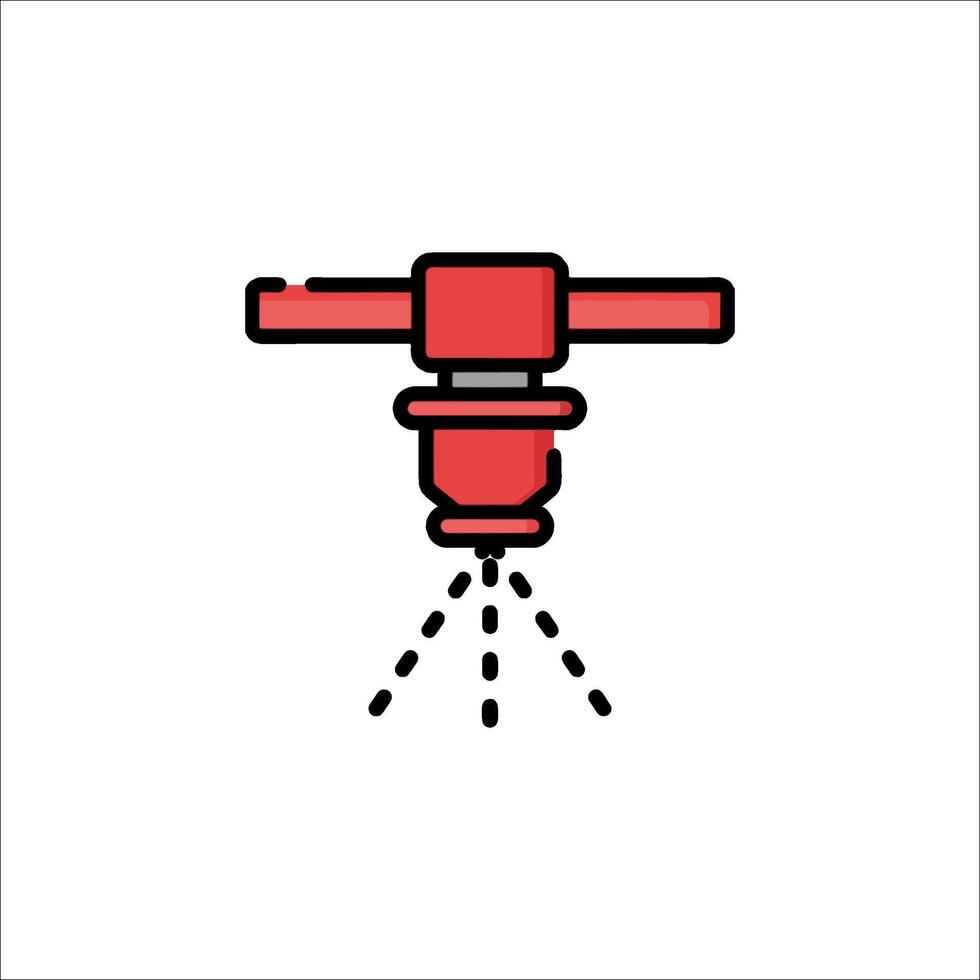 A red water sprinkler icon on a white background vector