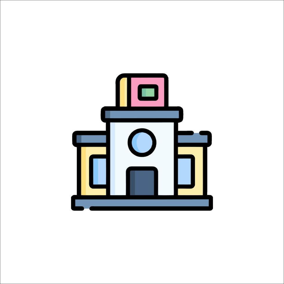 A building with a clock on it vector