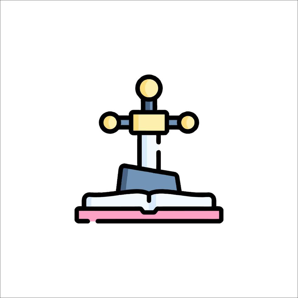 A sword and book icon on a white background vector