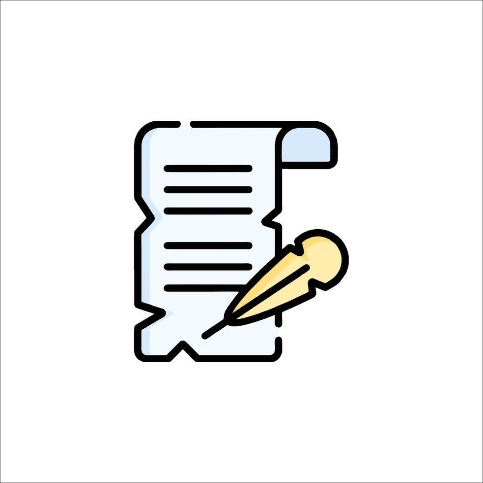 A document with a pen and paper icon vector