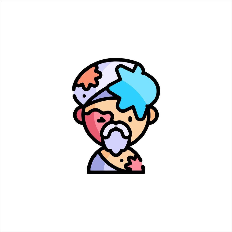 A cartoon man with a blue hat and a blue beard vector