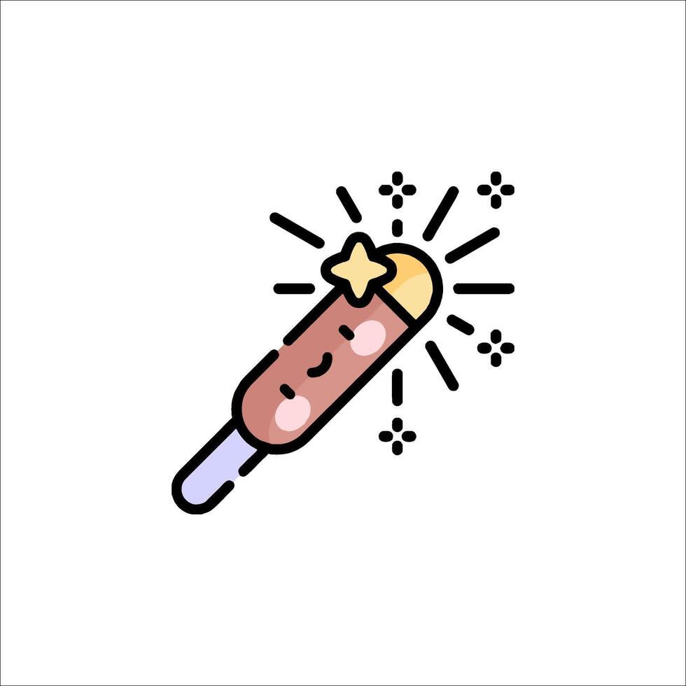 A cartoon ice cream stick with a star on it vector