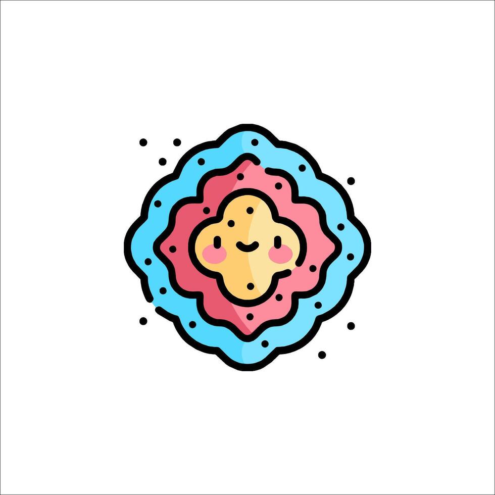 A cute cookie icon with a smiley face vector