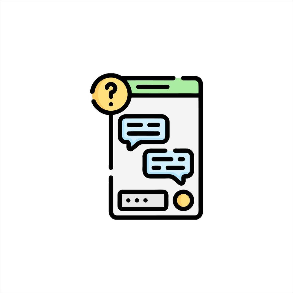 A phone with a question mark icon vector