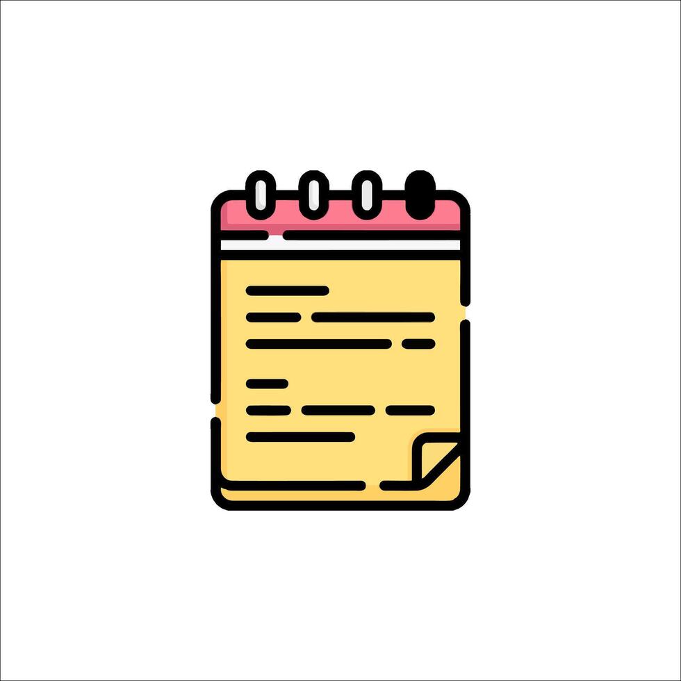 A note pad icon on a white background vector