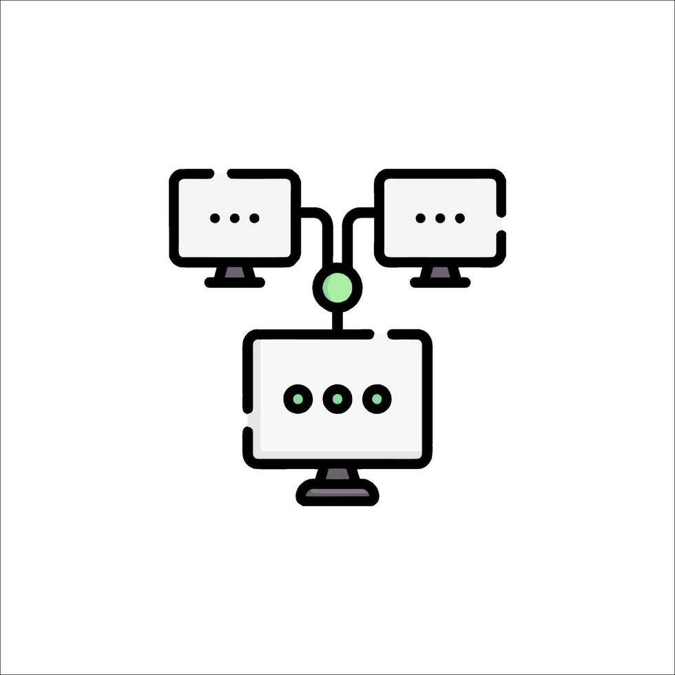 A computer with two monitors and a keyboard vector