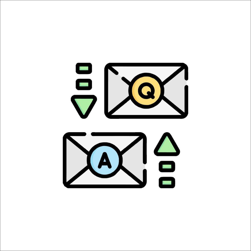 Email and q a icon illustration vector