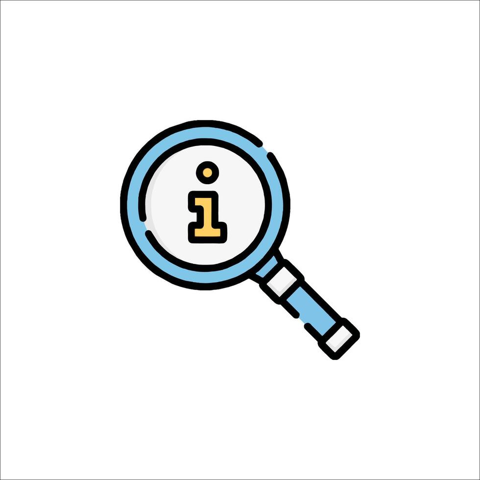 Magnifying glass icon with the word i vector