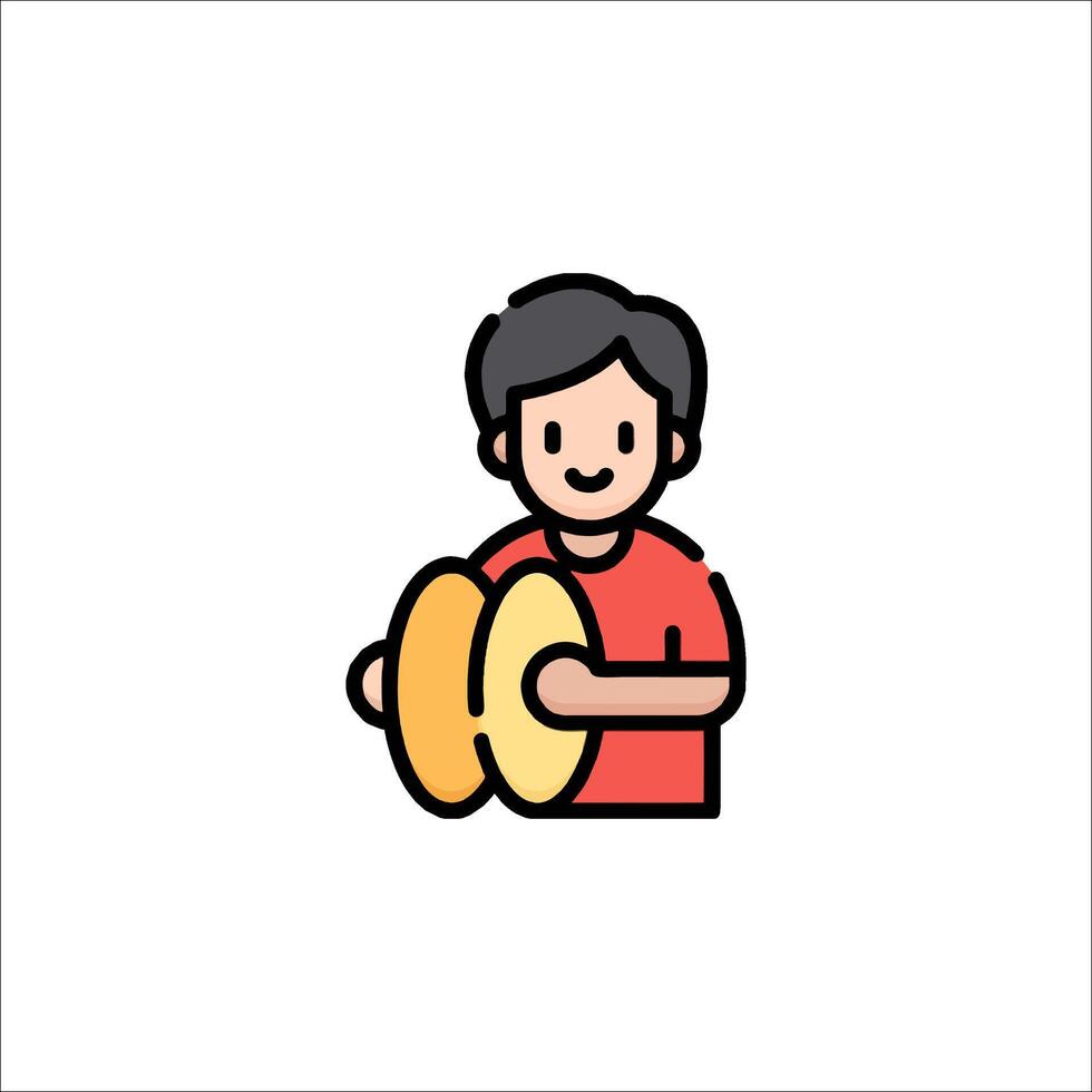 A man holding a bag of donuts vector