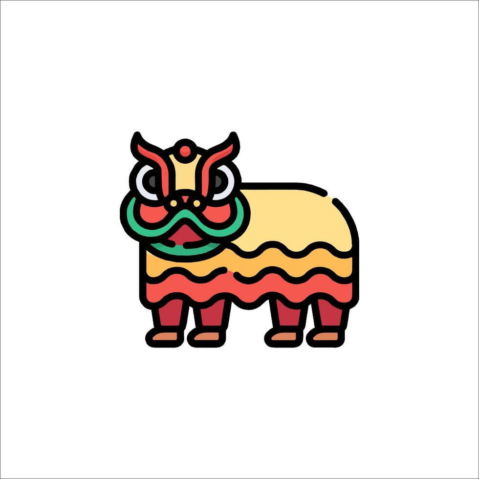 Chinese new year lion icon illustration vector