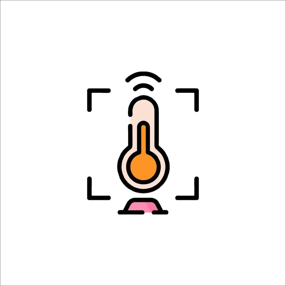 A thermometer icon with a thermometer in the middle vector