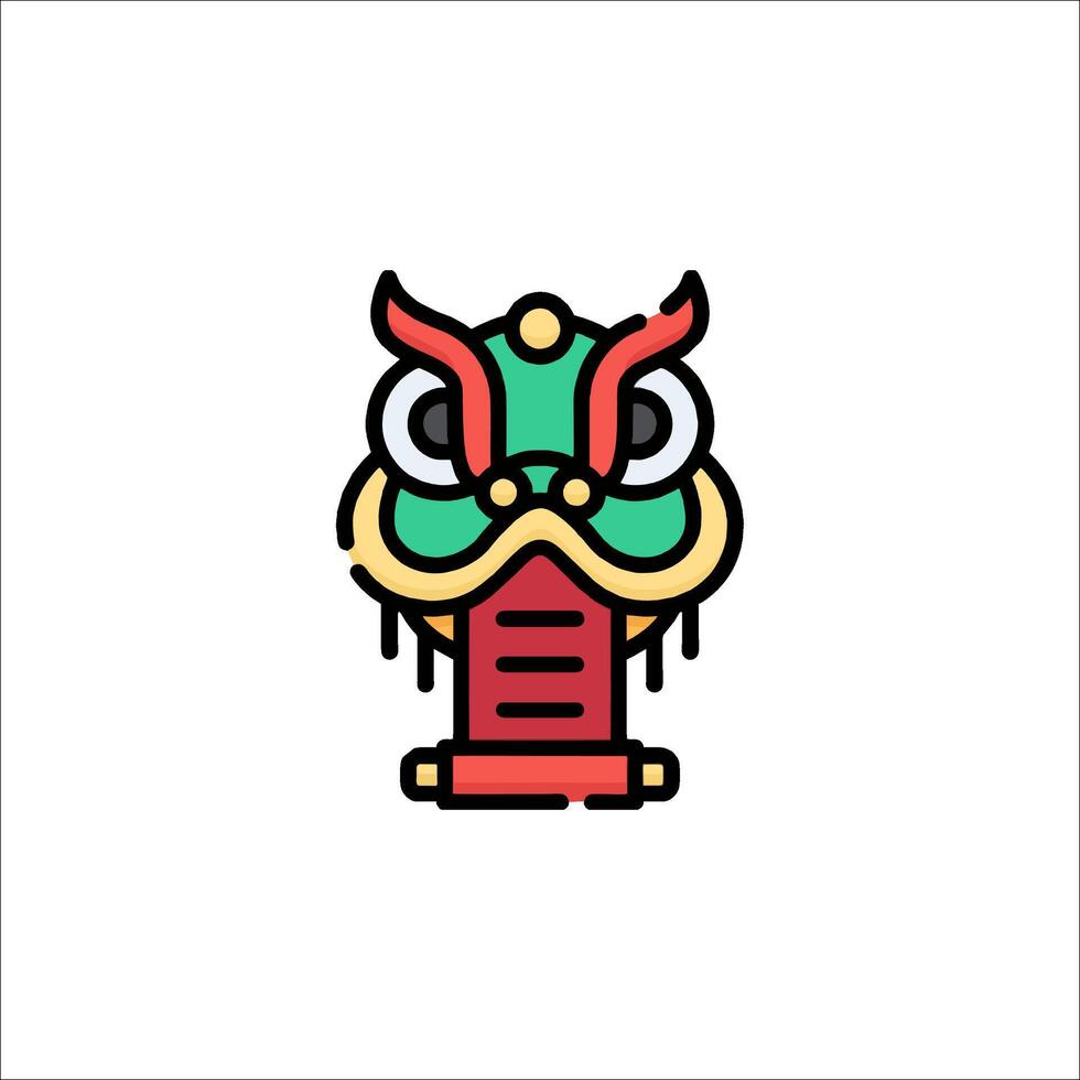 Chinese dragon head icon vector