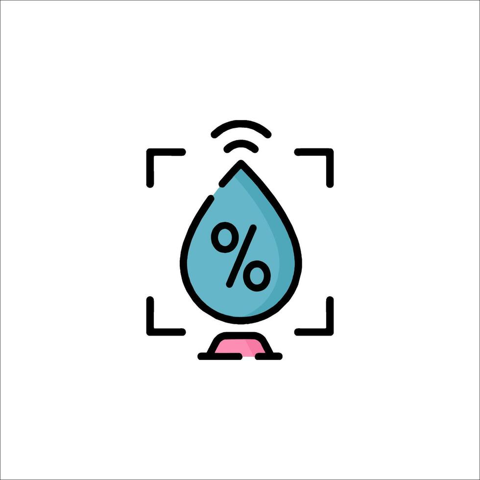 A drop of water with a percentage sign on it vector