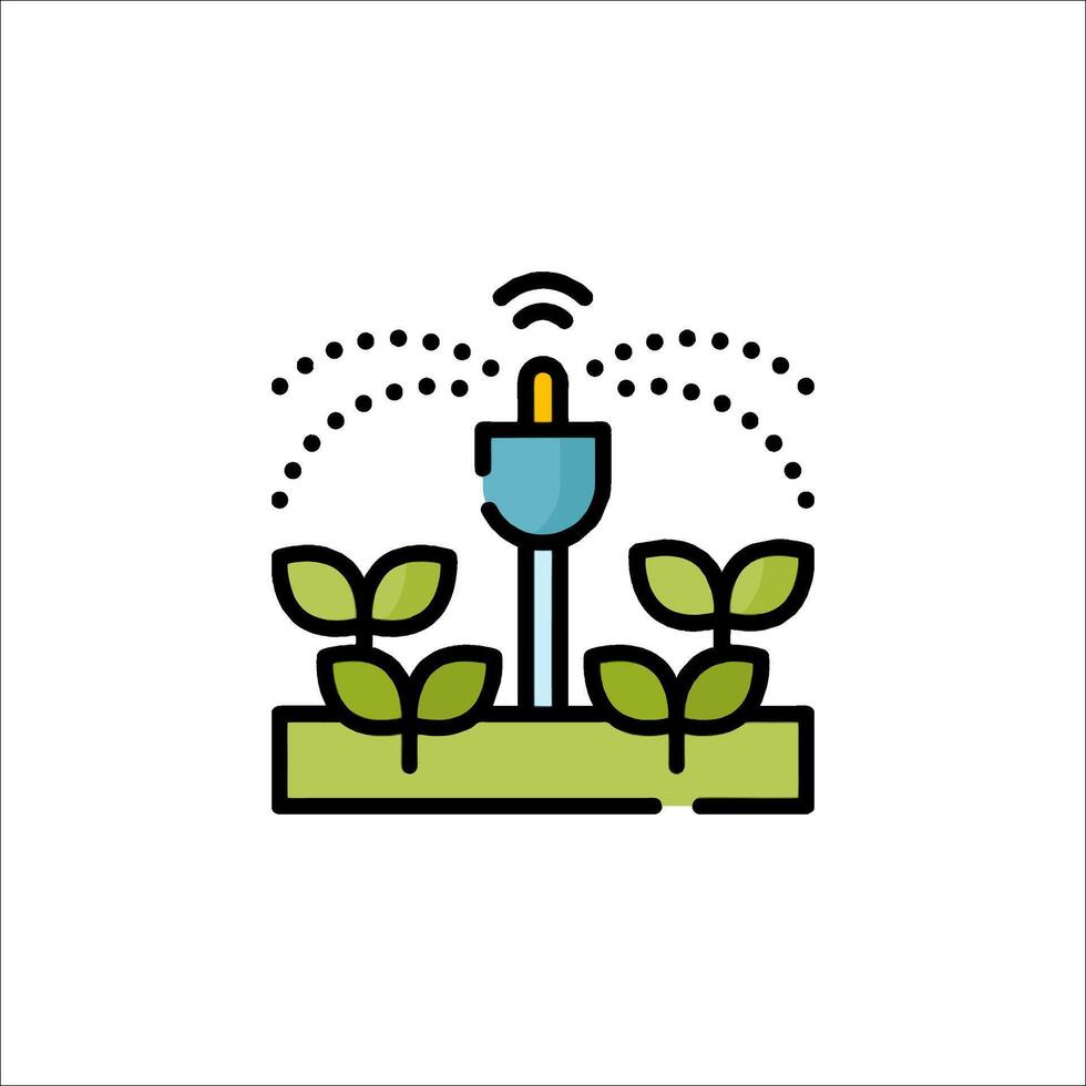 A plant watering with a wifi icon vector