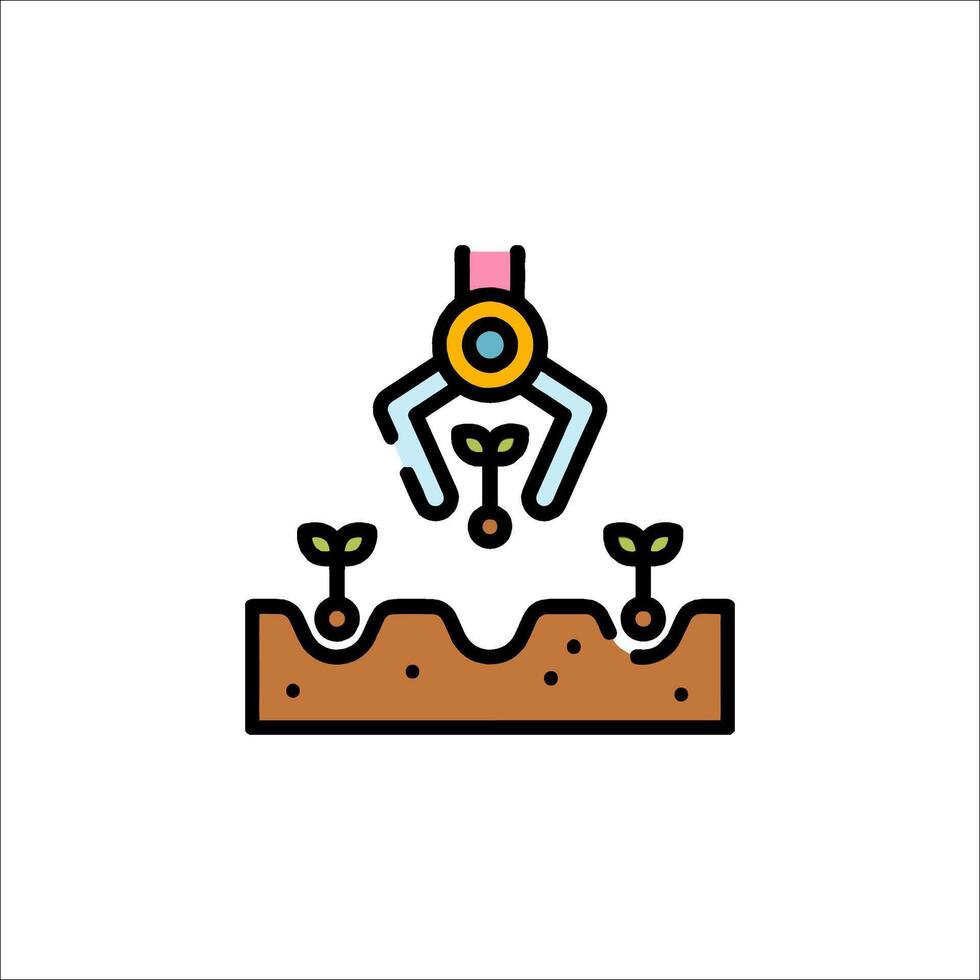 A plant growing in soil with a watering can vector