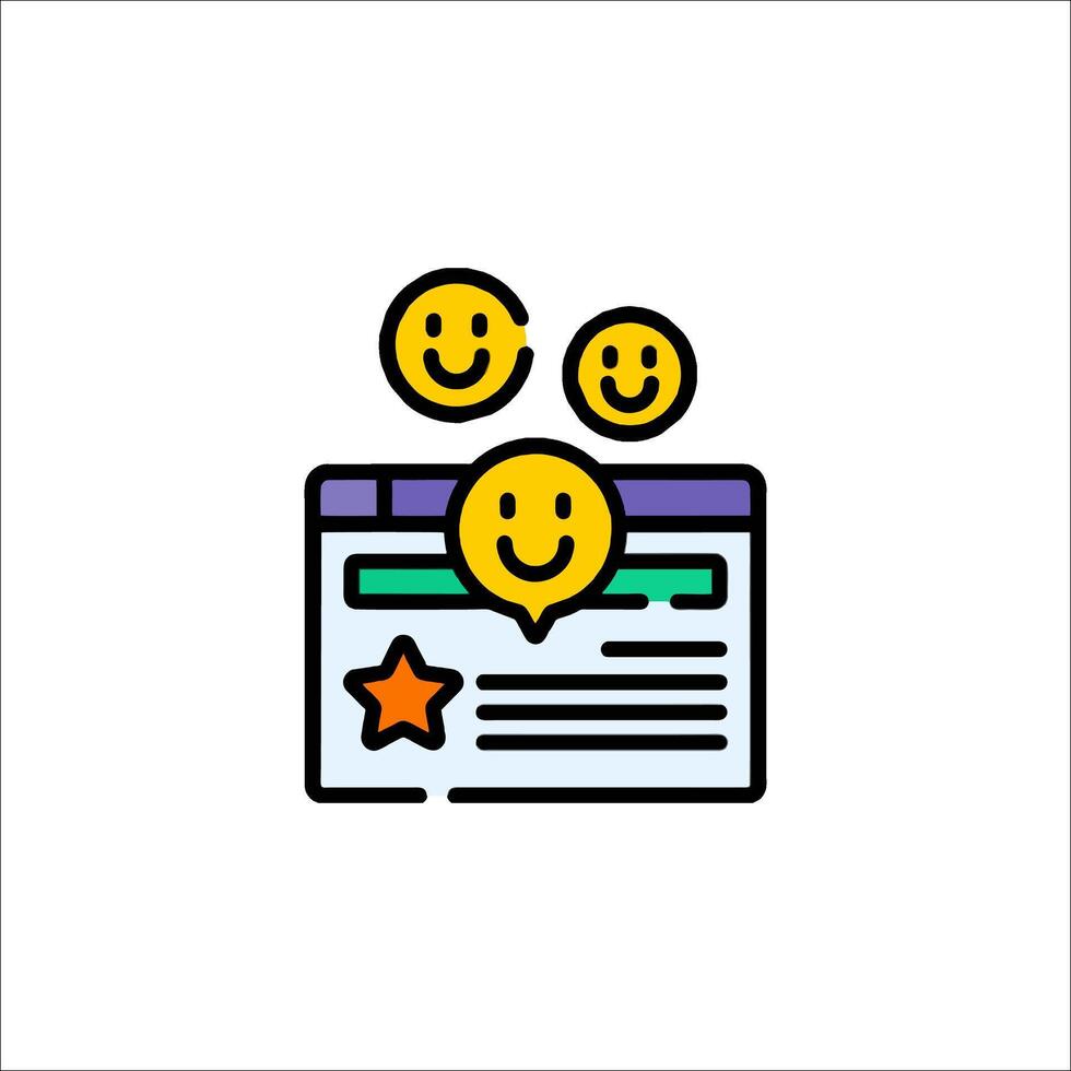 A smiley face icon with a star and a smiley face vector