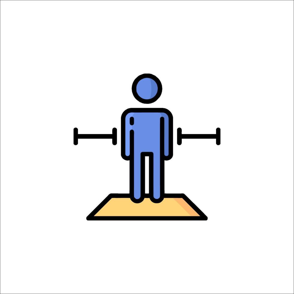 A man standing on a platform with a barbell vector