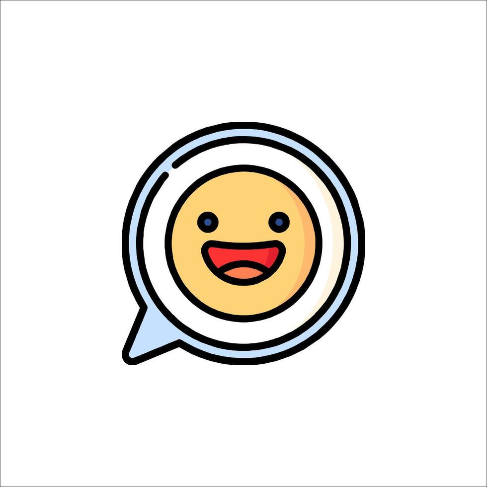A smiley face icon with a speech bubble vector