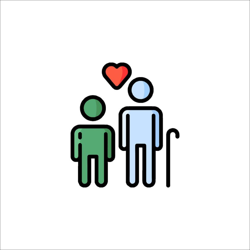 An icon of a man and woman with a heart vector