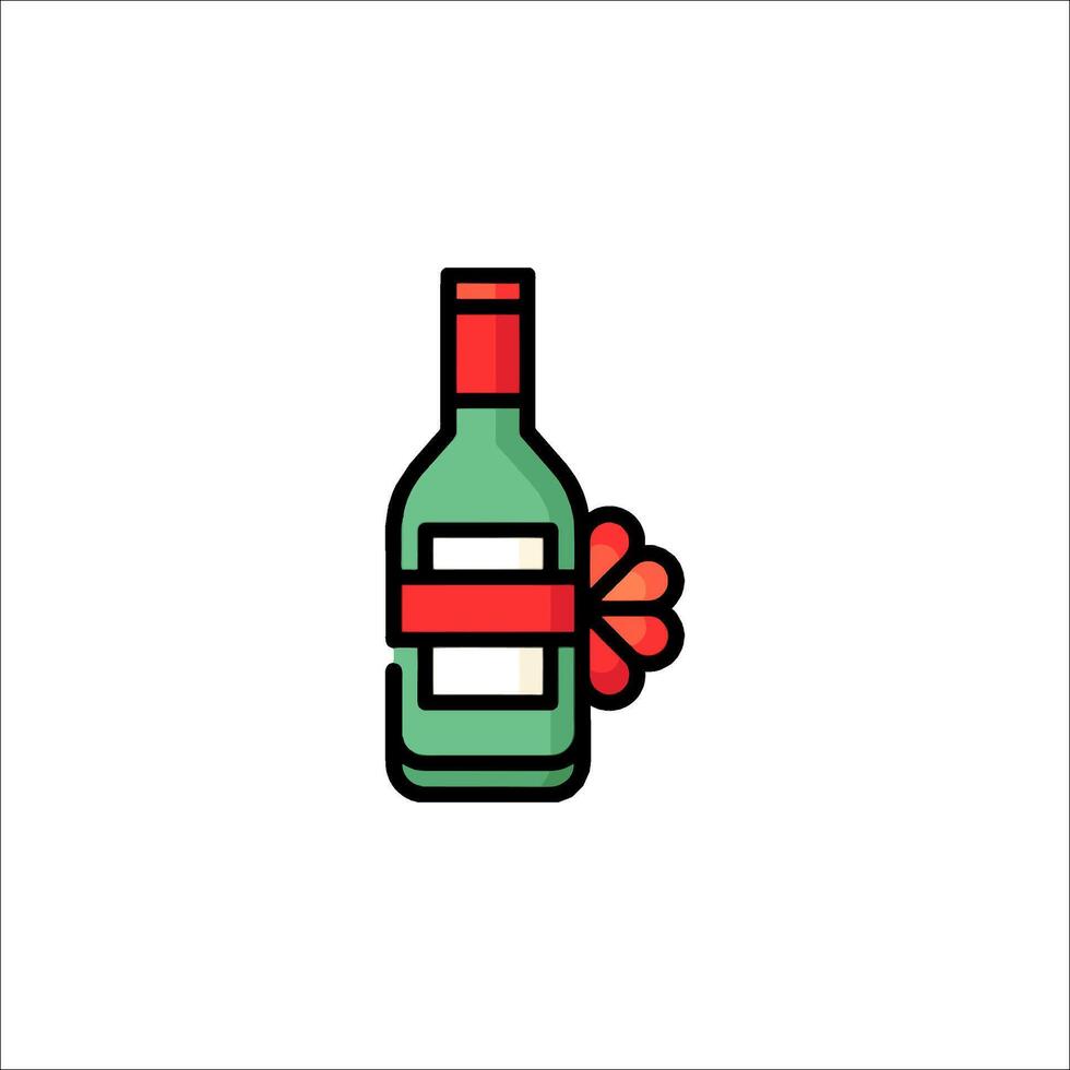 Wine bottle icon illustration vector