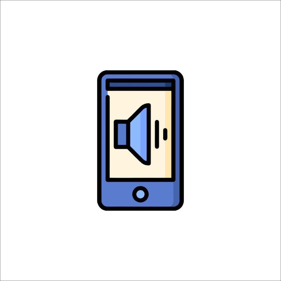 A phone with a speaker icon on it vector