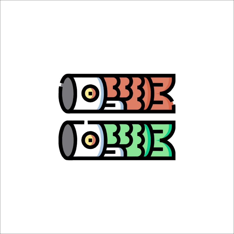 Two fish with eyes on them in a line vector