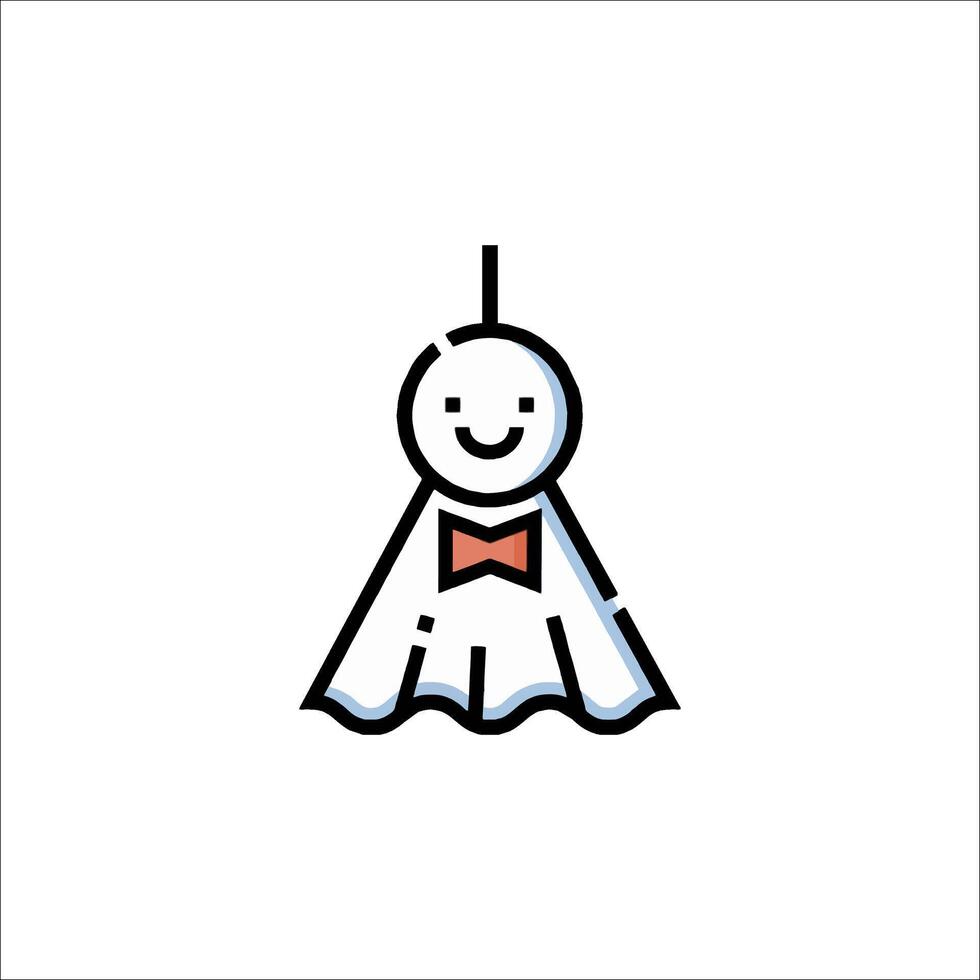 A ghost with a bow tie on his head vector