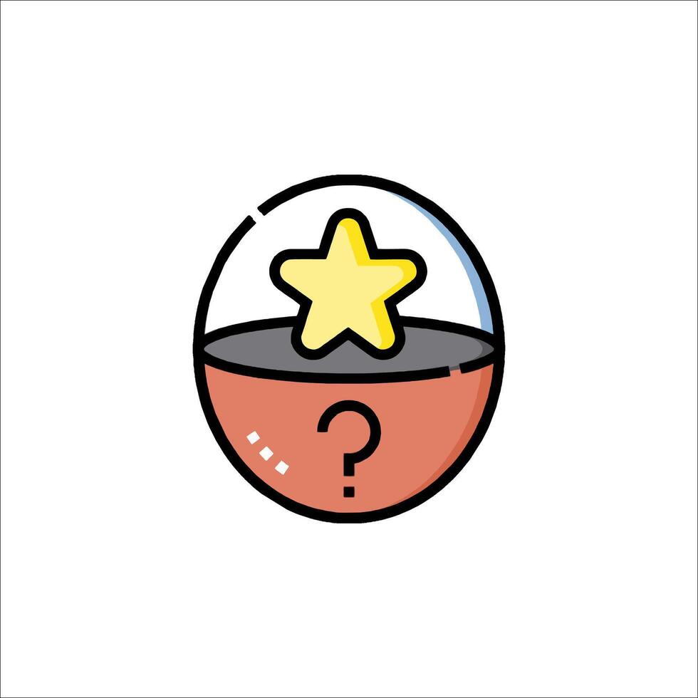 A star in a ball with question mark on it vector