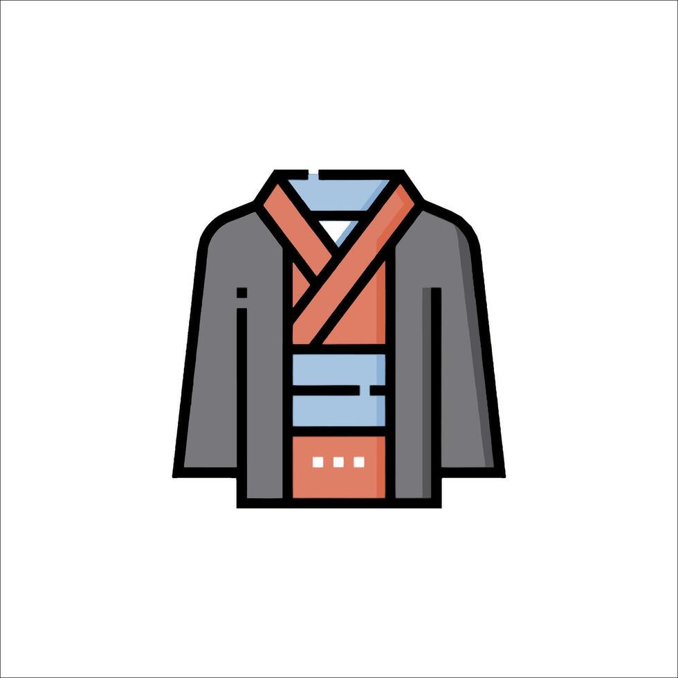 Japanese kimono icon illustration vector