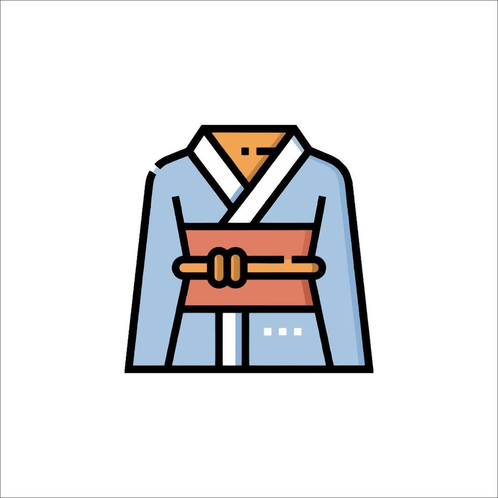 A kimono with a belt on it vector