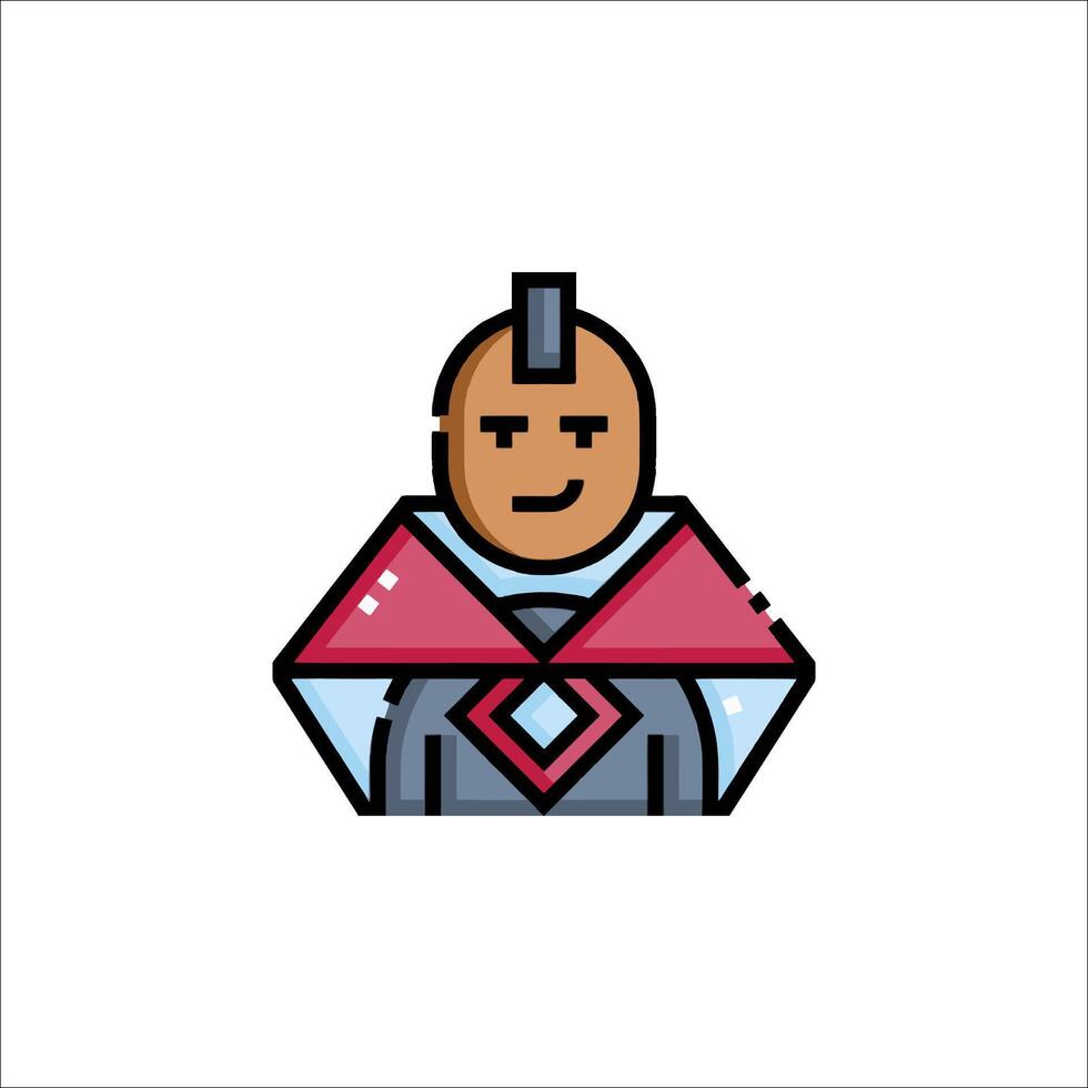 A cartoon character with a red cape vector