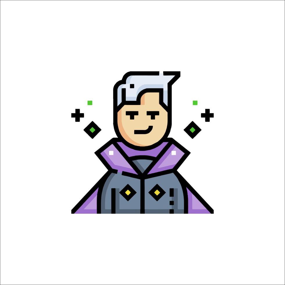 Pixel art character icon vector