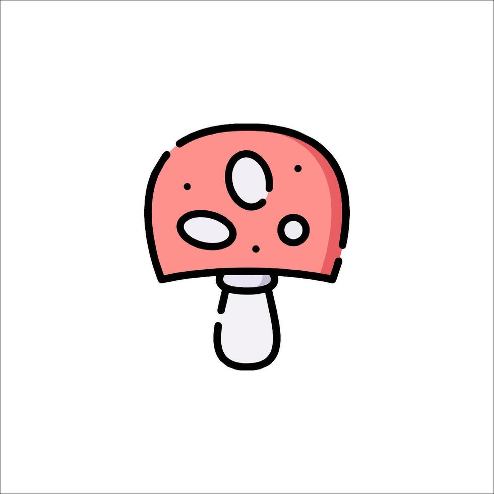 A mushroom icon in a flat style vector