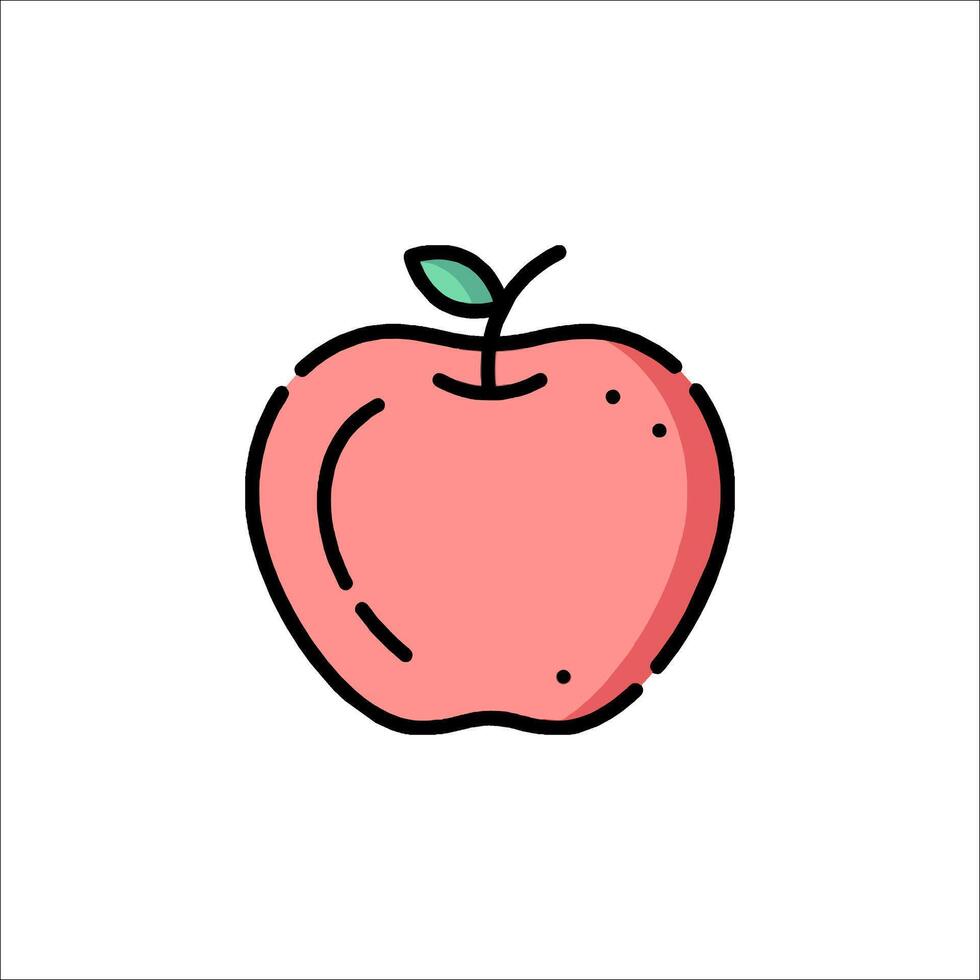 An apple icon in a flat style vector