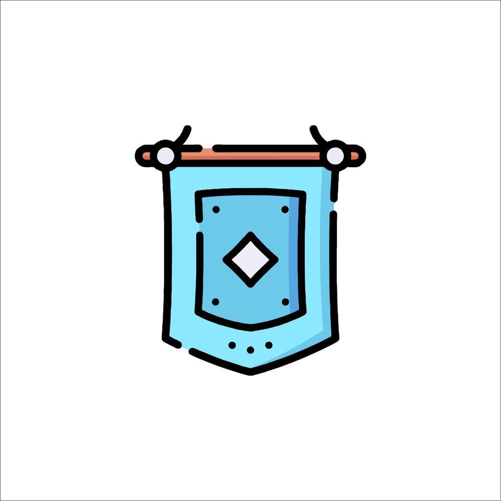 A blue shield with a diamond on it vector
