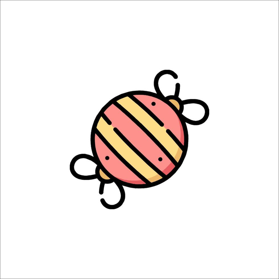 A cartoon lollipop with a bow on it vector