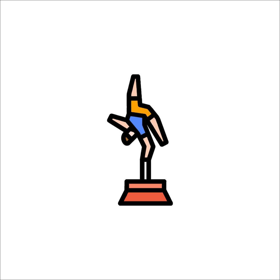 A man doing a handstand on a podium vector