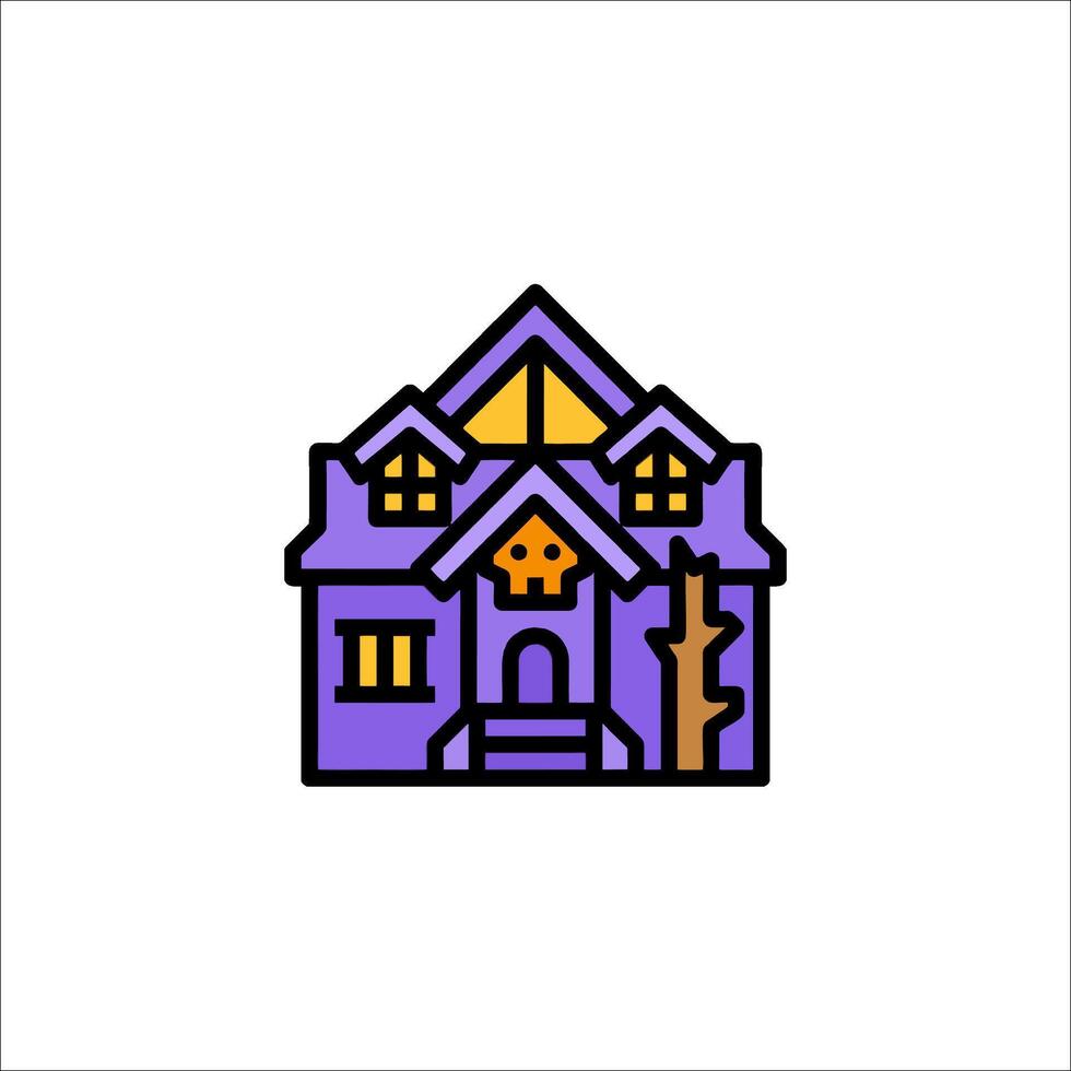 A purple house with a tree on the roof vector