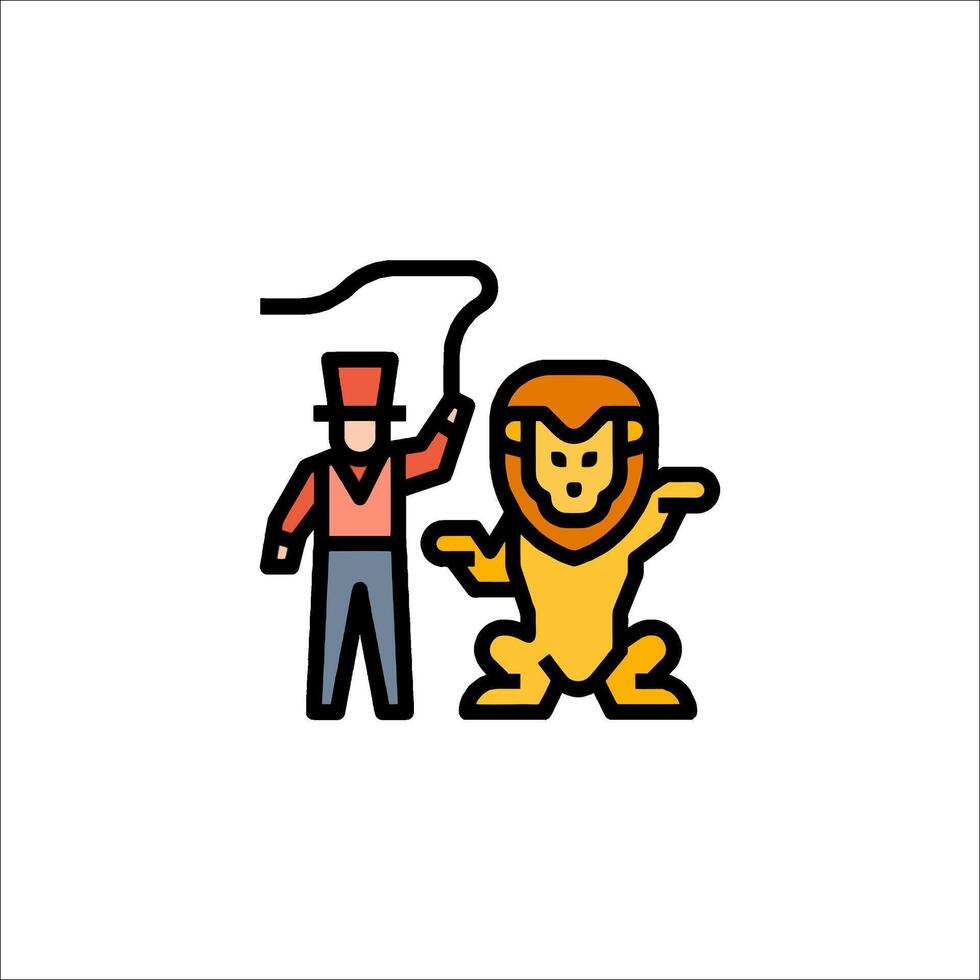 A man is holding a lion in his hand vector
