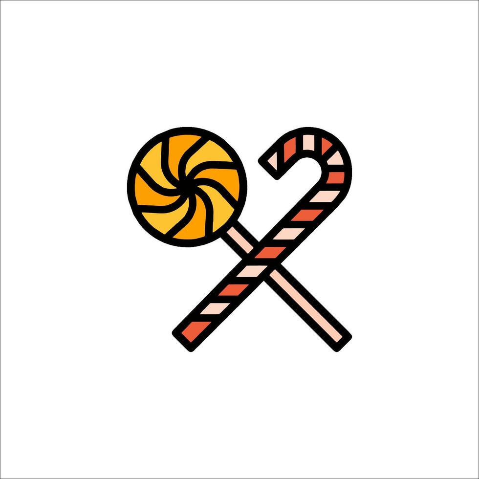 Candy cane icon illustration vector