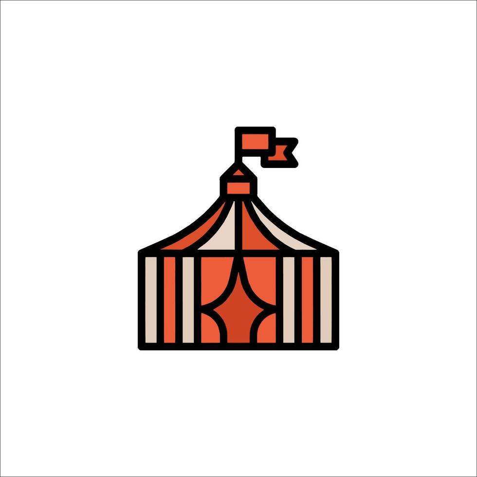 A circus tent icon in a line style vector