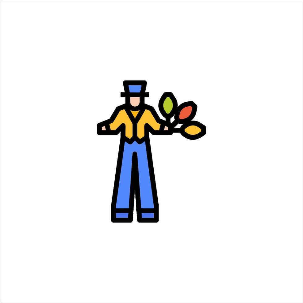 A man with a hat and a flower in his hand vector