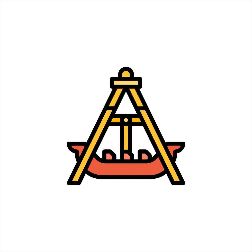 A wooden boat with a sail on it vector