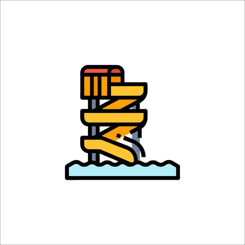 A yellow and orange lifeguard tower icon vector